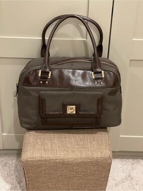 kate spade Olive and Dark Brown Nylon Hobo Satchel